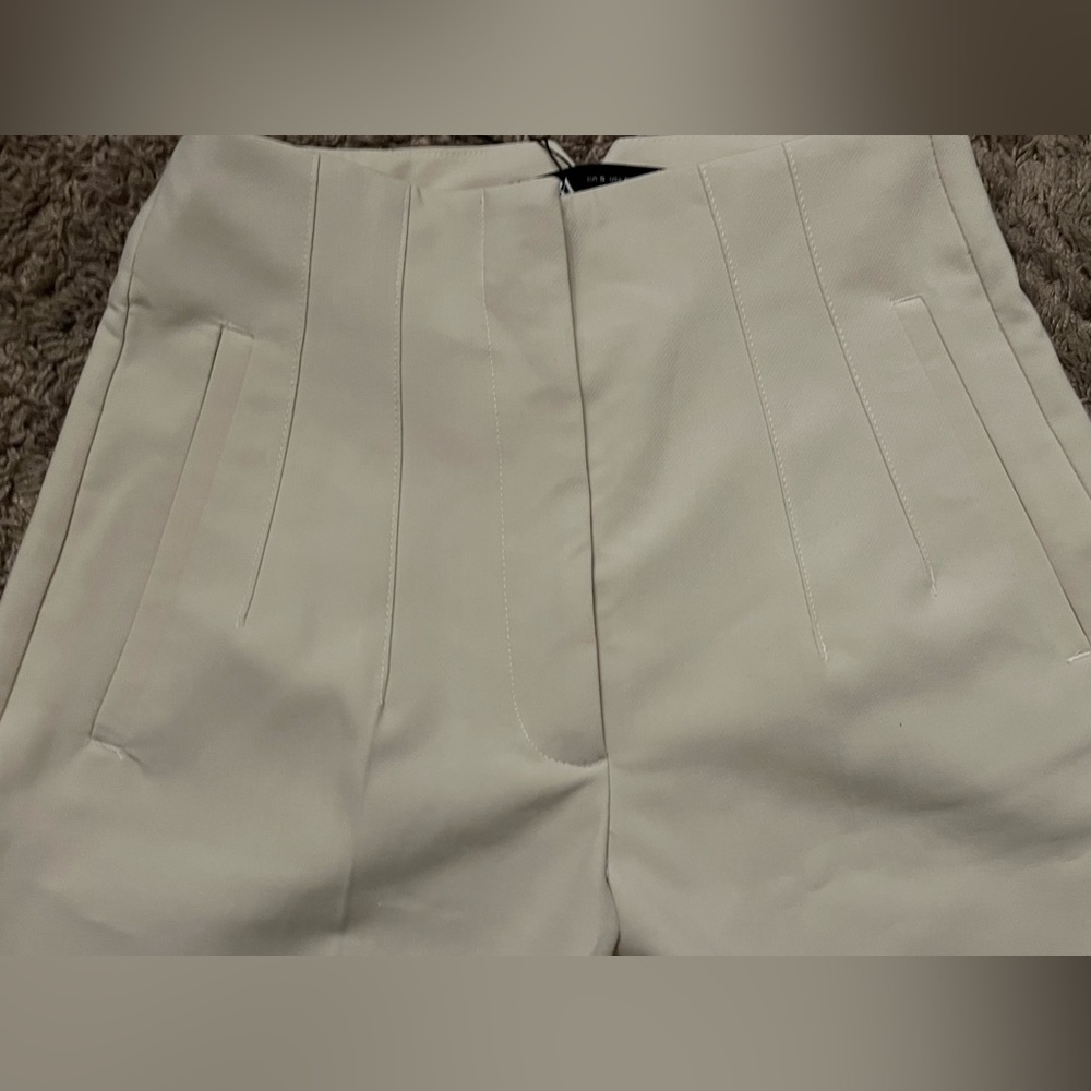 Zara high waisted crème pants